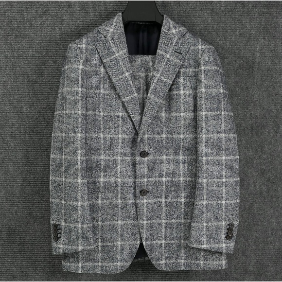 Suitsupply Other - Suitsupply x Ferla Hudson 36R Alpaca Cotton Glen Check Windowpane Flannel Suit